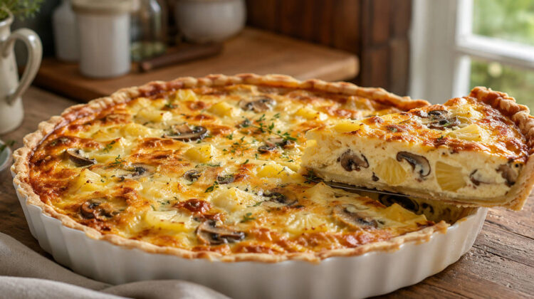 Pineapple Mushroom and Coconut Cream Quiche