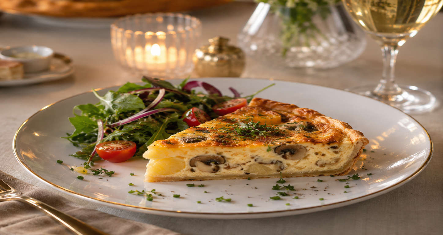 Pineapple Mushroom and Coconut Cream Quiche
